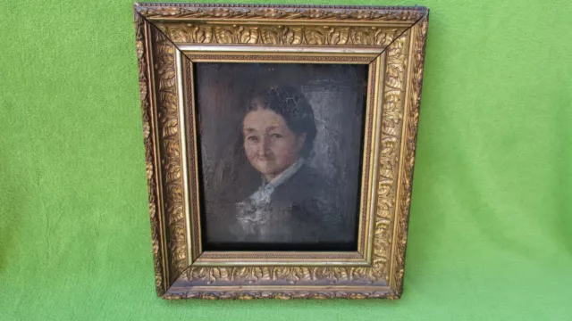 Antikes Ölgemälde Madame Frau Portrait 19. Jh. Biedermeier