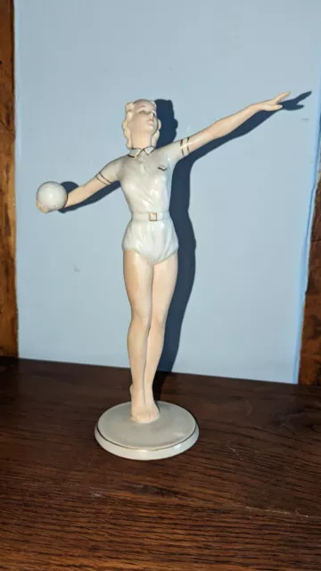 Figurine Schaubach Kunst Wallendorf  Porcelaine Allemande gymnaste K Steiner