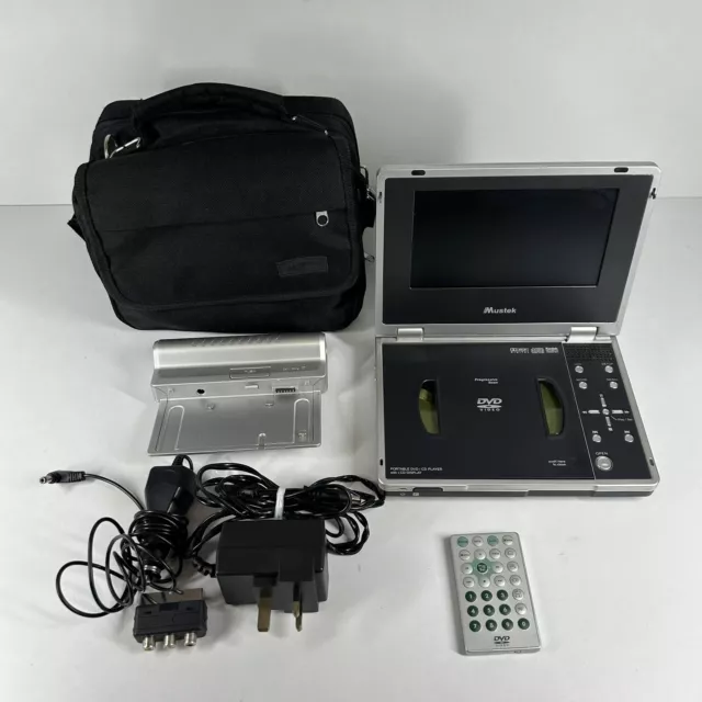 Mustek PL407H Portable DVD CD Player 7" w/Charger Case Battery Spare/Repair