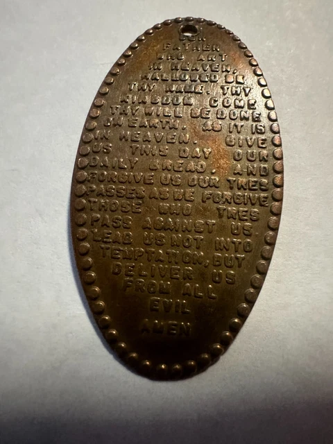 Our Father Prayer Elongated Smashed Coin Penny