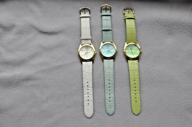 SET OF 3 Gossip Watches Genuine Leather Light Green, Light  display picture 1