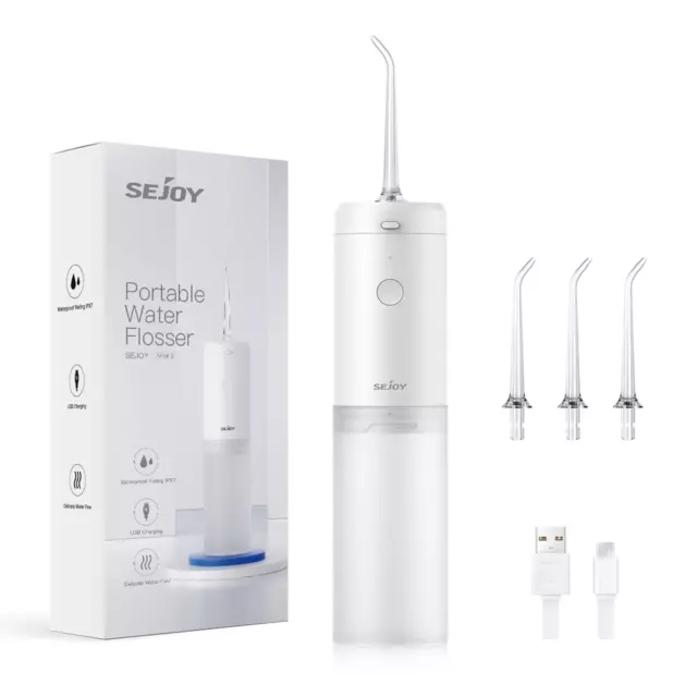 SEJOY Elektrische Munddusche Kabellos Reise Wasser Flosser Oral Irrigator Dental