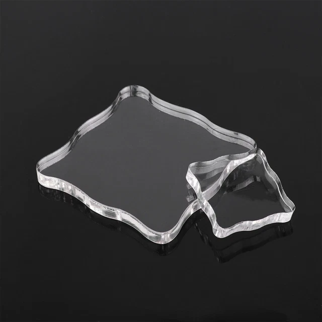 2 Pcs Journal Acrylic Stamp Block Set Square Tool Void Stamp Large