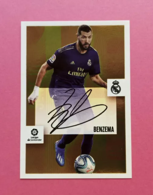 Serie 10 pegatinas de coche BENZEMA REAL MADRID Liga Este Panini 2020 2021 oro