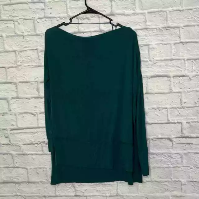 We The Free Adult Shirt PS Green Off The Shoulder Split Side Tunic Womens Petite