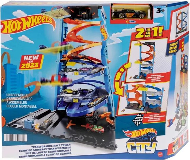  Hot Wheels Toy Car Track Set Gator Loop Attack Playset in Pizza  Place with 1:64 Scale Car, Connects to Other Sets : Toys & Games