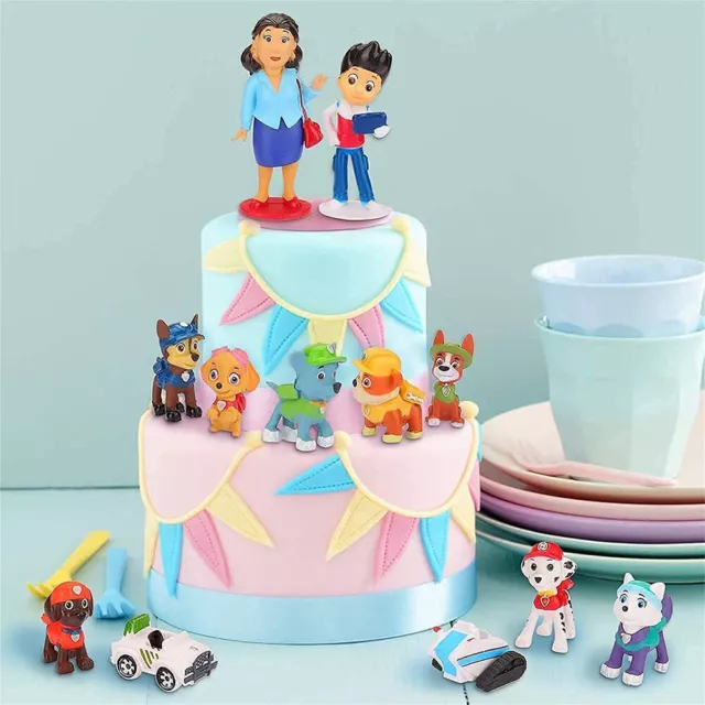 12PCS New Paw Patrol Action Figures Cake Toppers for Party Cake Decoration 2-8cm