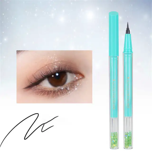 Liquid Eyeliner Pen Cool Black Non Smudged Waterproof And Sweat Proof Lower