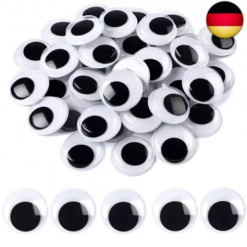 Selbstklebende Wackelaugen, 500 Stück Schwarz Wackelaugen Selbstklebend 15mm