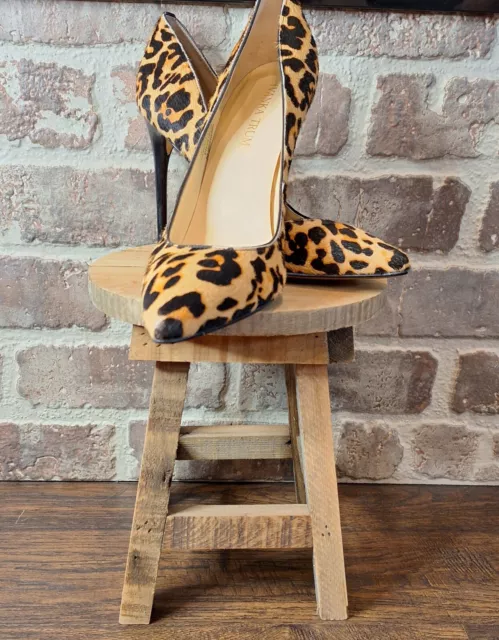 Ivanka Trump 7.5M Leopard Print Calf Hair Leather High Heel Pump