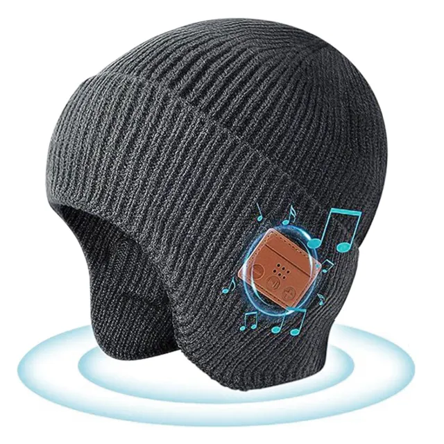 Wireless Winter Warm Beanie Hat with Mic Speaker Hands-free Headphone Headset