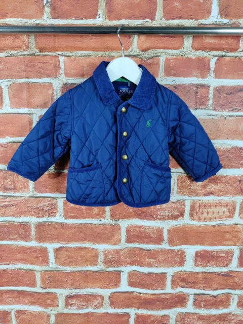 Baby Boys Coat Age 6-9 Months Joules Navy Blue Diamond Quilted Light Jacket 74Cm