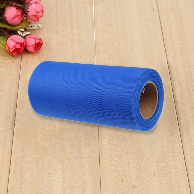 Colorido Rollo de Papel de Tul de Tela Rollo Artesanía Boda Fiesta Decoración Azul Real