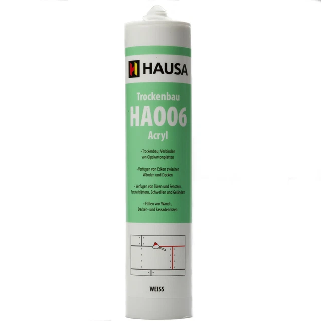 Hausa Maleracryl Weiß Acryl Dichtstoff Innen & Außen elastische Fugendichtmasse