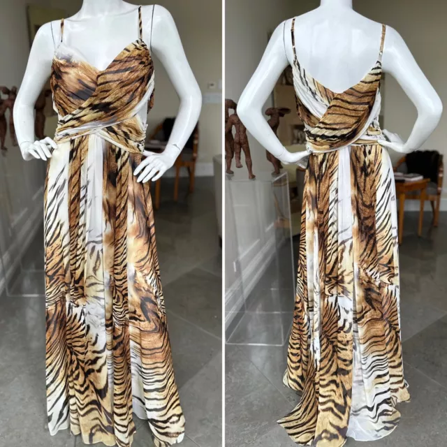 ROBERTO CAVALLI ELEGANT Vintage Tiger Stripe Evening Dress $749.00 ...