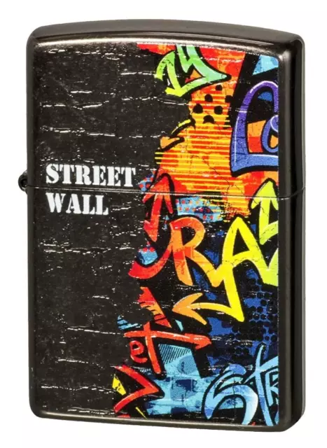Zippo Oil Lighter Street Wall Black Nickel SW-KC Regular Case Japan