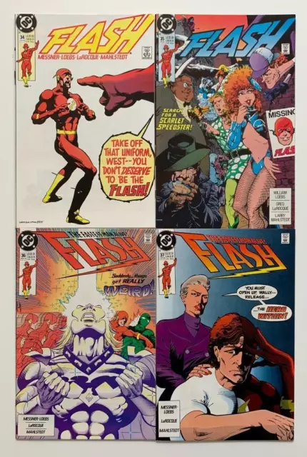 Flash #34 to #37 (DC 1990) 4 x high grade issues.