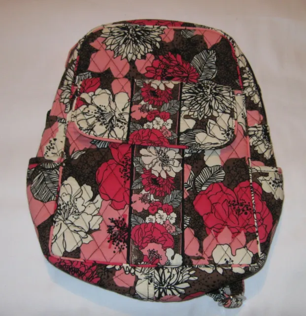 Vera Bradley Backpack Mocha Rouge Small Mini Pink Brown Floral Quilted
