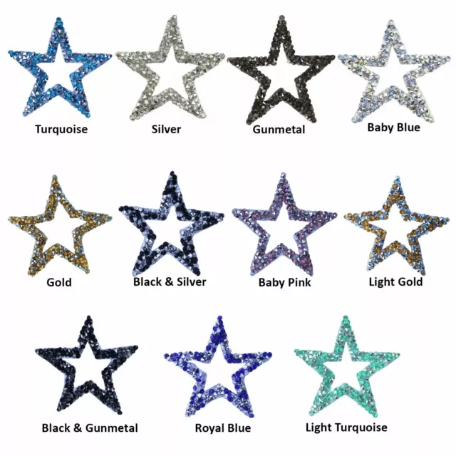 New Rhinestone Butterfly Stars Sparkle Patch Patches Iron on Embroidery Clothes