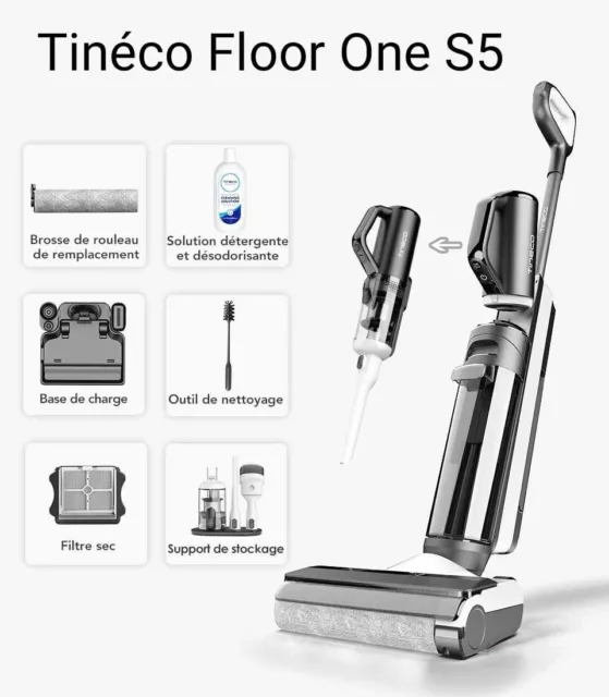 Tineco Floor One S5 Combo Laveur de sol Intelligent Aspirateur sans fil Vertical