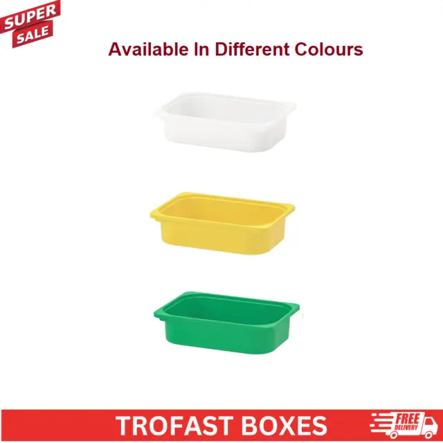 IKEA TROFAST Plastic Storage Unit boxes Kids Toys Play Boxes 42x30x10 cm