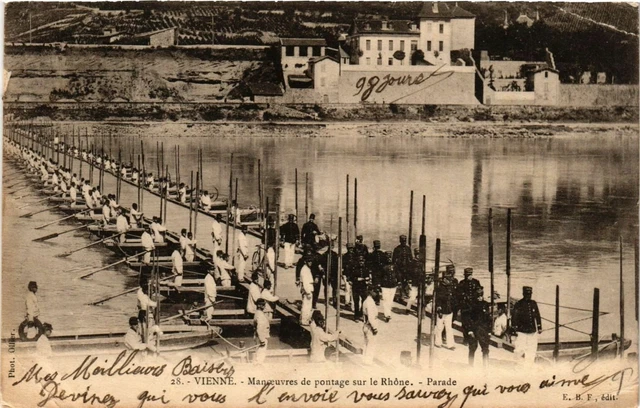 CPA AK Military Vienna - Bypassing Maneuvers on the Rhone (362676)
