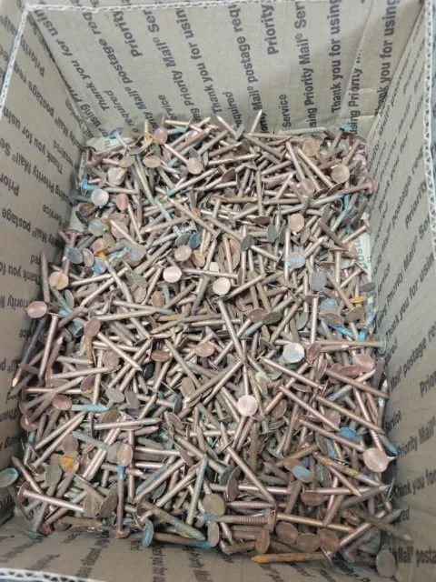 K398- 7+ Lbs of Vintage NOS 1-1/2" Copper Roofing Nails