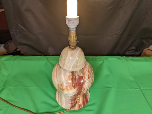 Heavy 6Kg Ginger Jar Onyx Marble Table Lamp In Excellent Condition