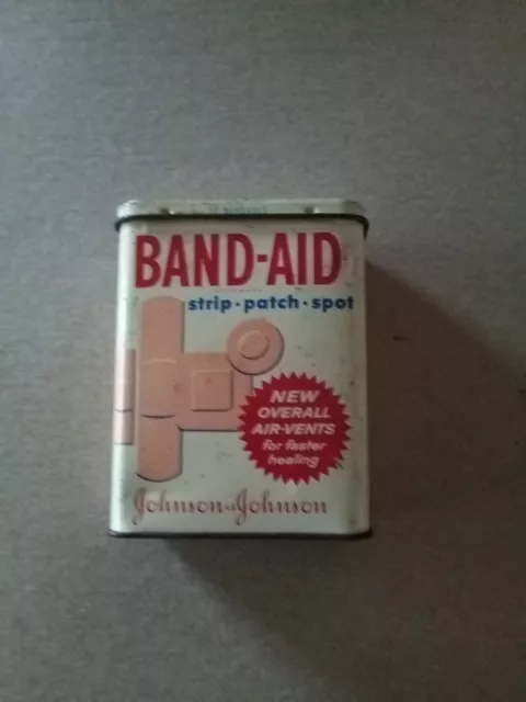 Vintage Band-Aid Metal Tin Box Johnson & Johnson Sheer Strip, Spot And Patch