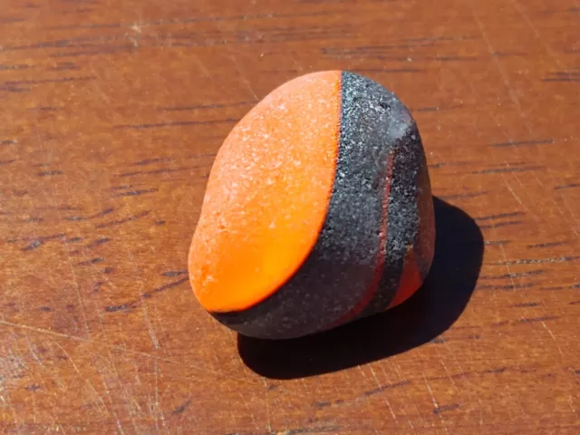 Multi Color Orange And Black Surf Tumbled Sea Glass