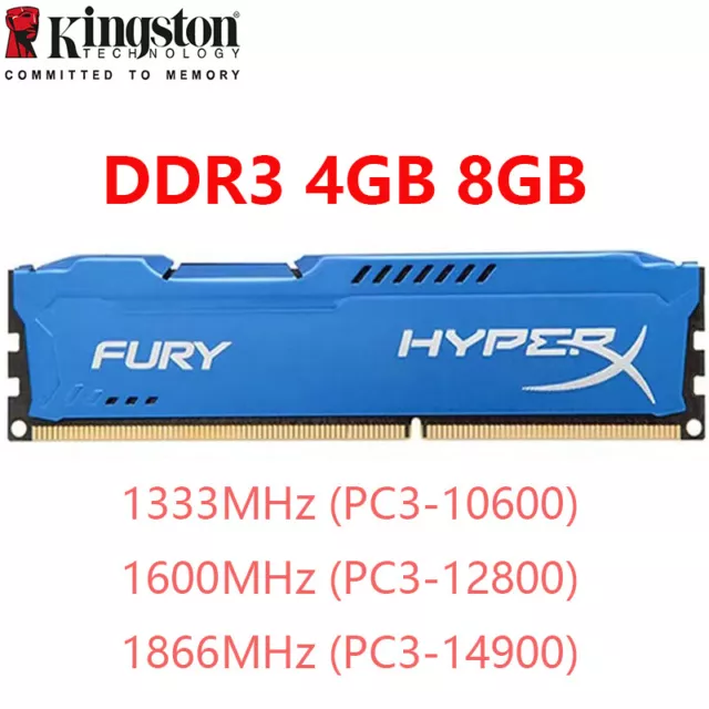 HyperX FURY DDR3 4GB 8GB 16GB 32G 1333 1600 1866 Desktop RAM Memory DIMM 240pins