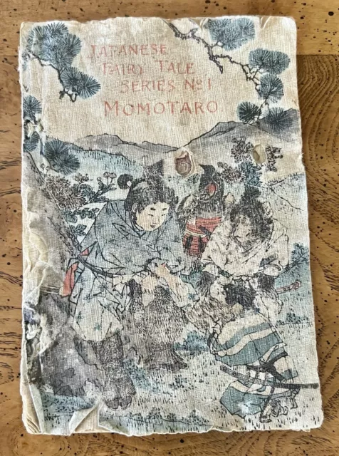 1890’s Japanese Fairy Tale Series No. 1 Momotaro Cloth Book T. Hasegawa Tokyo