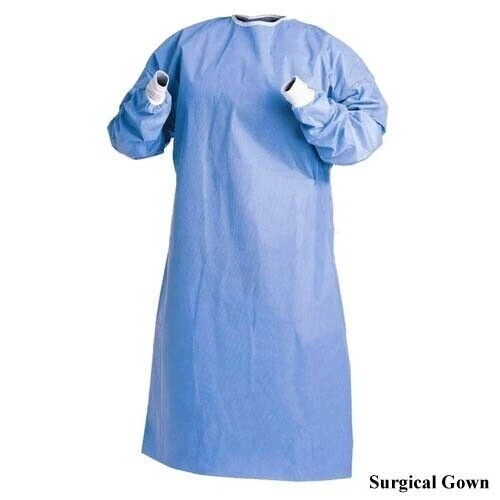 Surgeon's Gowns Medical 45gsm Blue with Cuffs Disposable Sizes L, XL