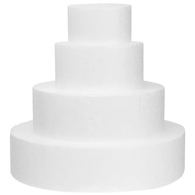 4 Pcs Foam Cake Model Party Decor Baking Supplies Round Fake