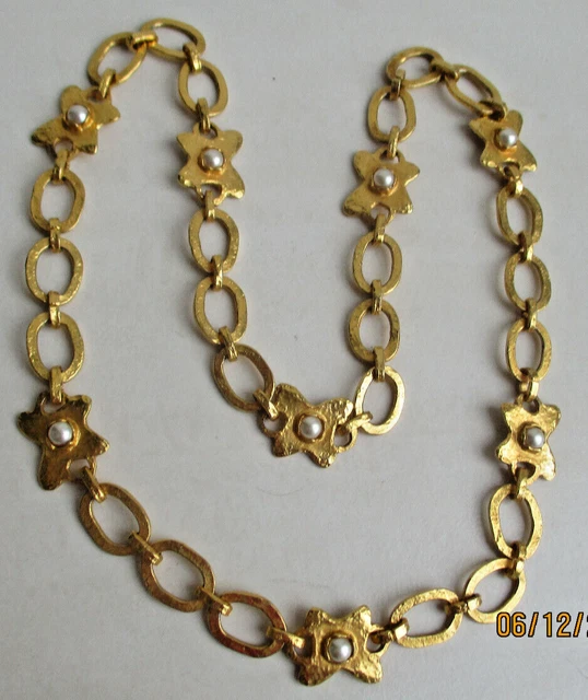 Collier Dolce Vita Vintage En Métal Doré Avec Pendentif - Style Résine Bijoux Couture, Neuf Sans Emballage