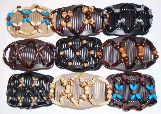 Angel Wings Hair Clips 4x3.5", African Butterfly Style, Magic Combs, Quality S45