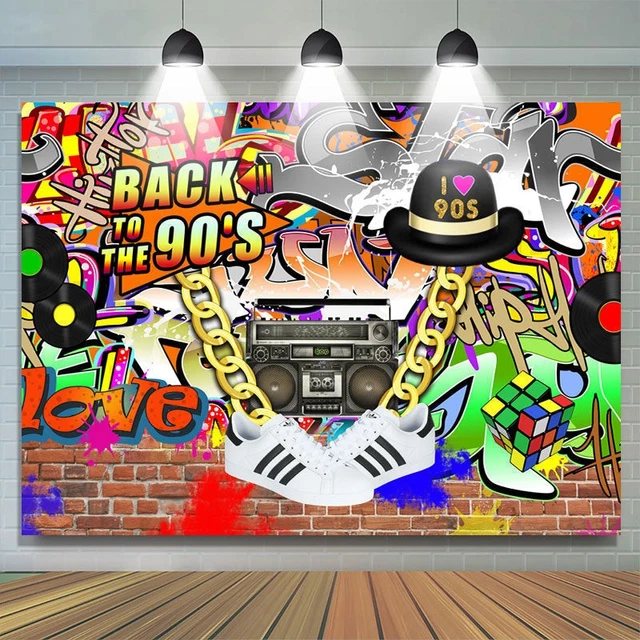 HIP HOP BACK To The 90s Birthday Backdrop For Party $36.00 - PicClick AU
