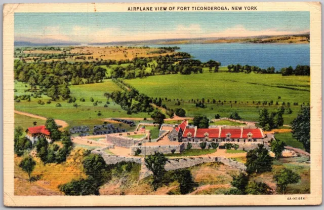 Postcard Airplane View Of Fort Ticonderoga, New York