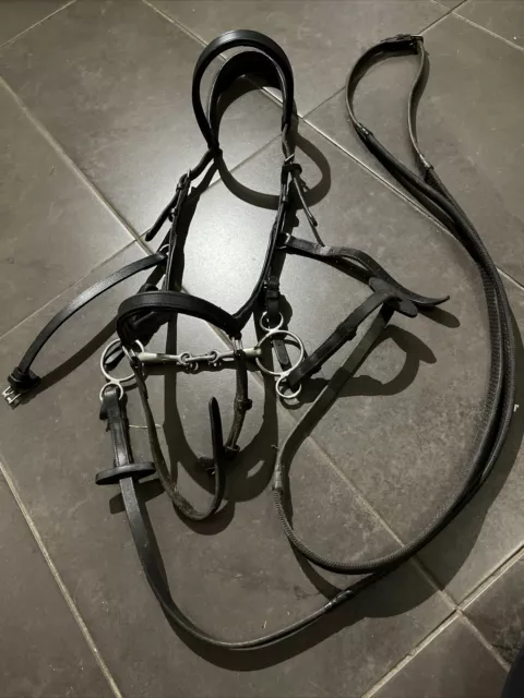 Black Large Horse Rambo Micklem Bridle