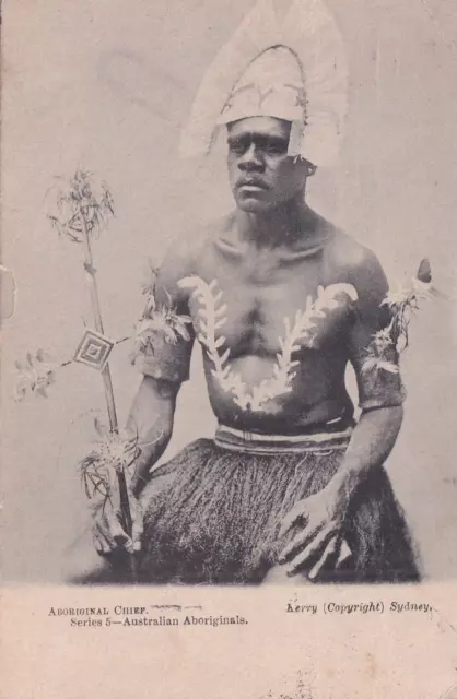 VINTAGE POSTCARD  A ABORIGINAL CHIEF  NSW   1900s