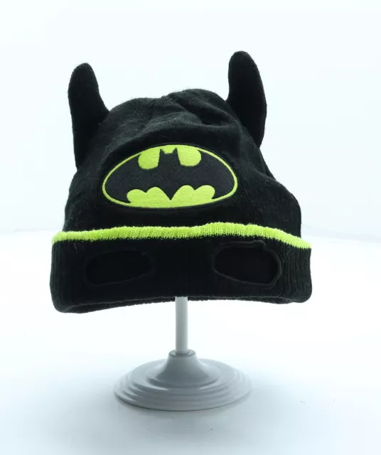 Batman Boys Black Acrylic Beanie One Size - Ears