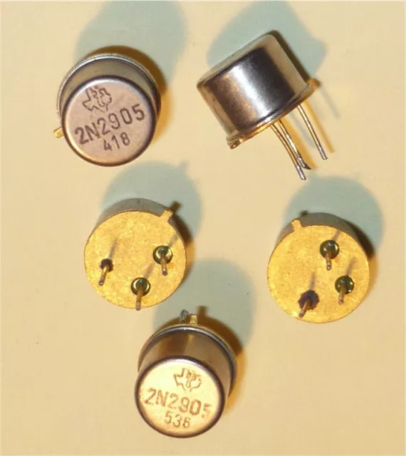 Lot de 5 x Transistors 2N2905 Boitier Métal Occasion Testés