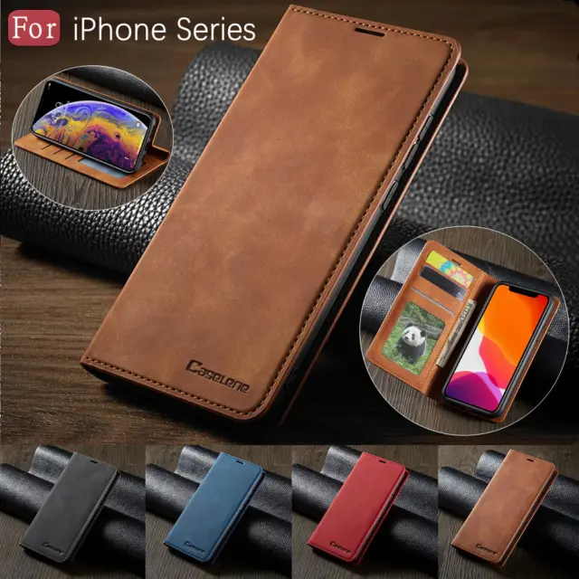 Shockproof Wallet Case For iPhone 14 13 Pro Max 12 11 XR 7 8 15 SE Leather Flip