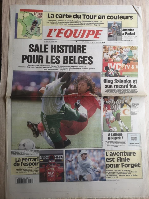 L'Equipe Journal 06/06/1984 Tennis - Noah / Wilander