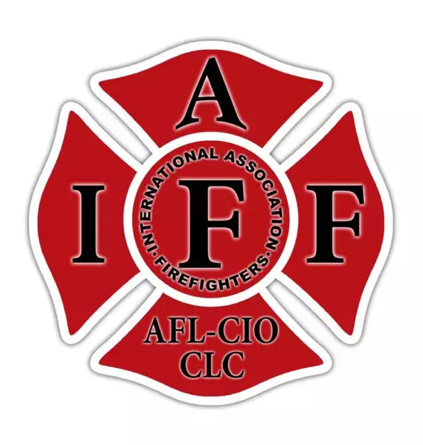 Red IAFF 4" Decal - Firefighter Cross Sticker International