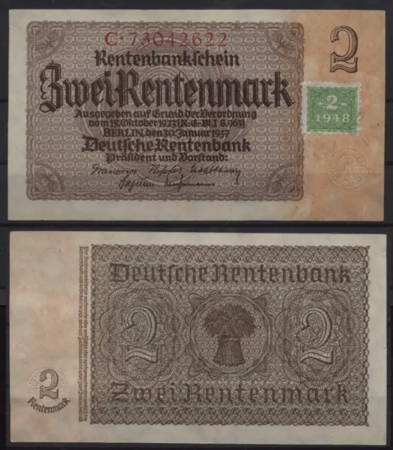 SBZ, KUPONAUSGABE Währungsreform 1948: 2 DM, 1948 auf 223b, Grabowski SBZ-2b, Se