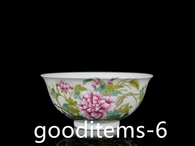 5.9"China Old Antique Porcelain Qing Kangxi Enamel Color Flower pattern bowl33