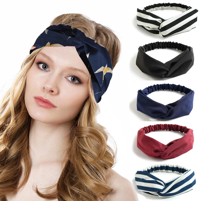 Lot De 2 Bandeaux Cheveux Tendance - Motifs Floraux, Tissu Doux - Pour Quotidien, Sport, Fêtes - 11
