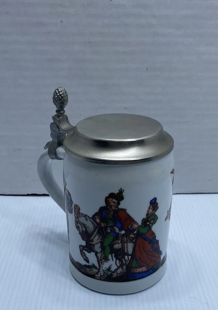 Royal Porzellan Bavaria KPM Germany Handarbeit Beer Mug With Metal Lid RARE