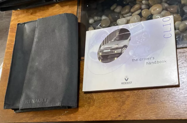 RENAULT CLIO II OWNERS MANUAL HANDBOOK & FOLDER WALLET BOOK PACK Mk2 1998-2001